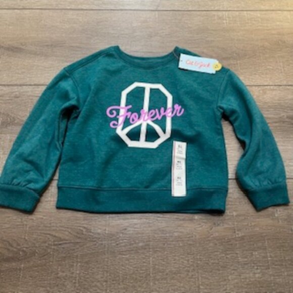 NEW Cat & Jack Forever Peace Sweatshirt Girls Size XSmall (4-5) NWT - Picture 4 of 7